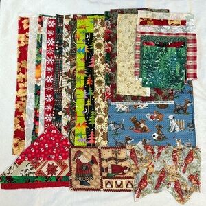 Cotton quilters fabric bundle of 28 holiday Christmas designs craft sewing